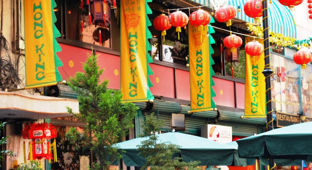 Decorações tradicionais do Barrio Chino Chinatown na Cidade do México