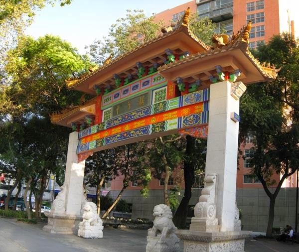 Monumentos do Barrio Chino Chinatown na Cidade do México